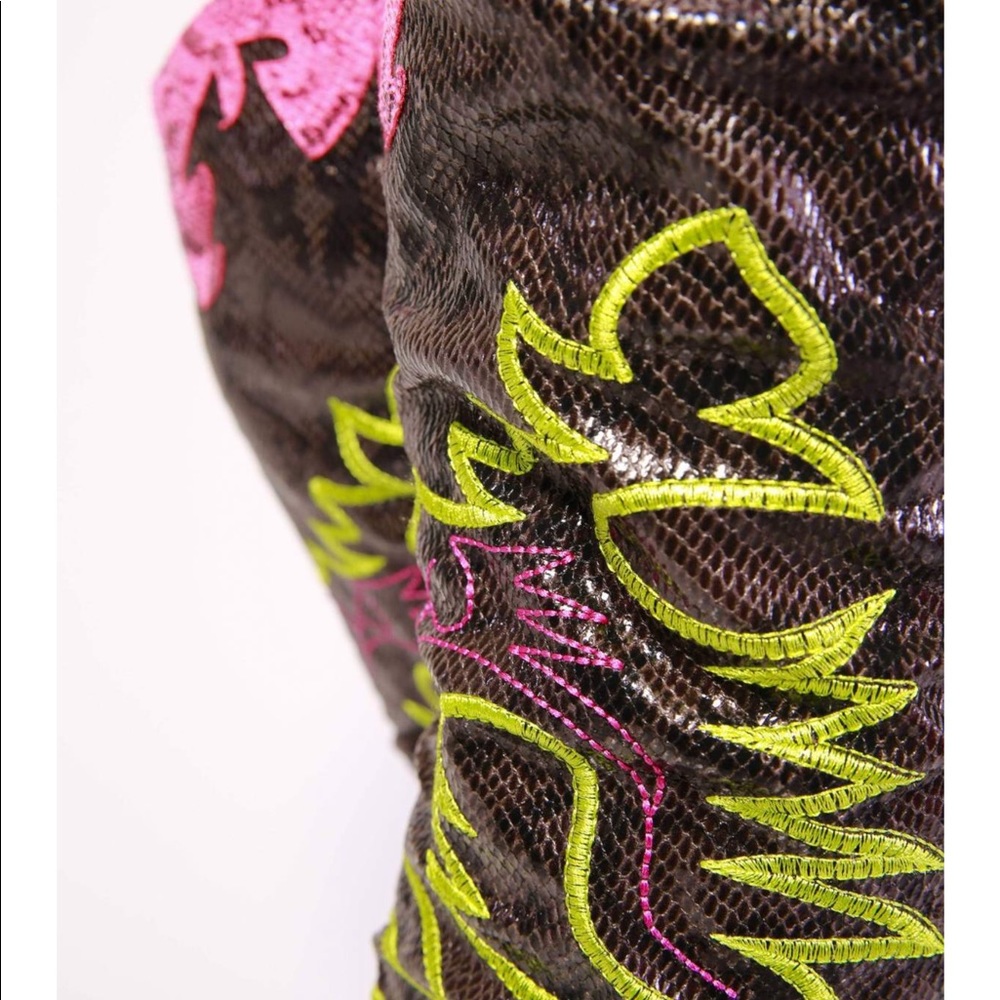 Multicolored Cow Girl Boots - Picture 4 of 4